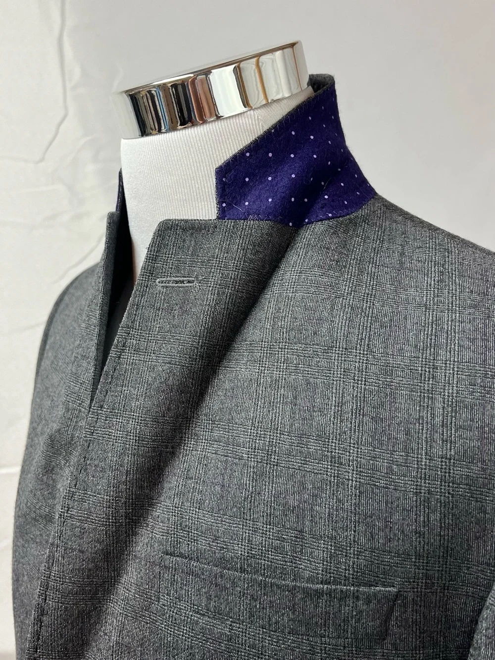 Ted Baker Endurance Men's 40S Slim Fit Gray Purple Plaid Wool Blazer Jacket